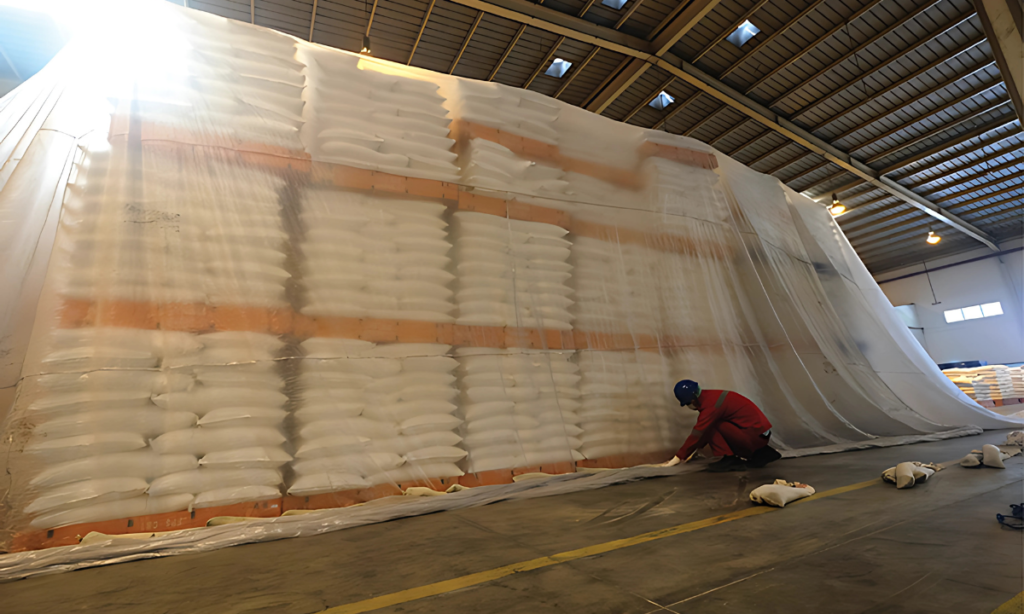 Proses fumigasi gudang untuk pengendalian hama